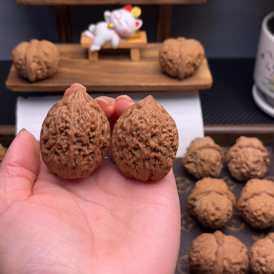 真***候把件文玩核桃蒜头 36+全品白茬