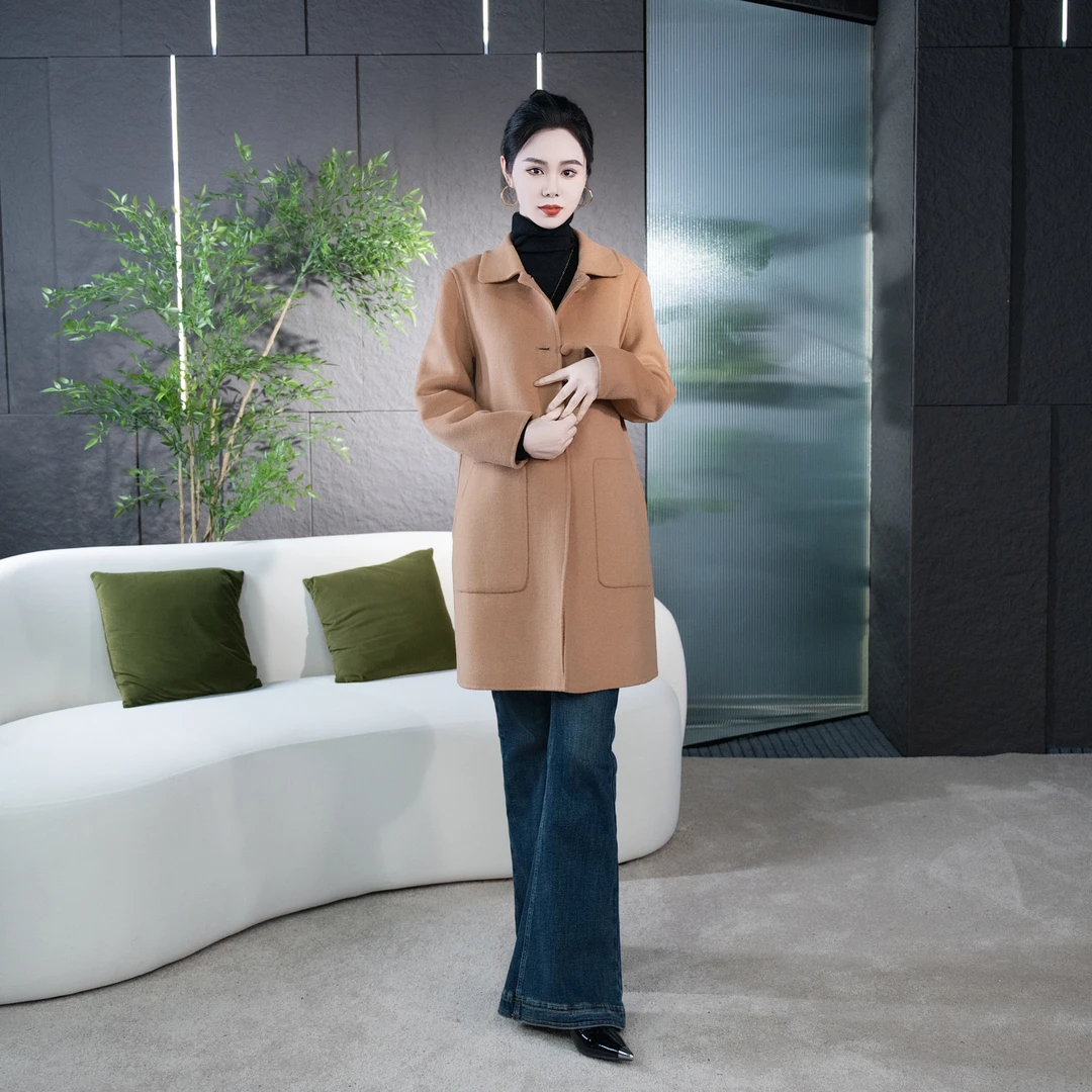 【丽爷】23957驼色羊毛大衣
