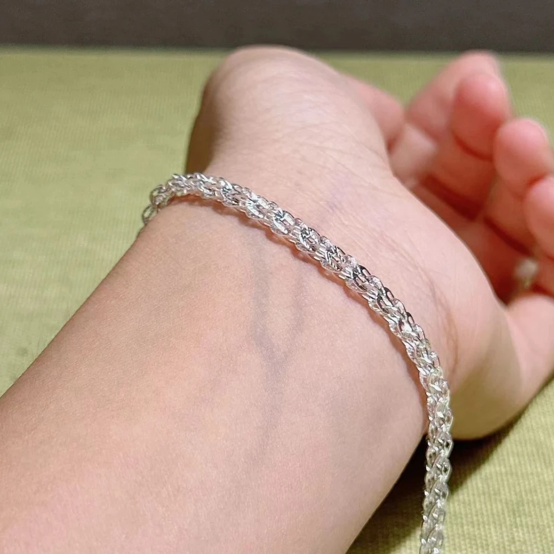 足银手链 足银999凤尾手链 素款简约时尚手链