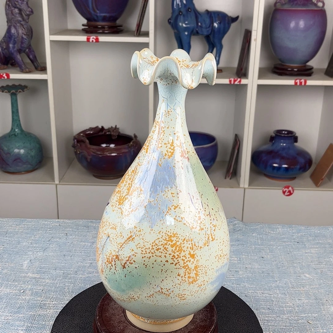 瓷片荷口玉壶春金玉满堂珍品收藏无礼盒