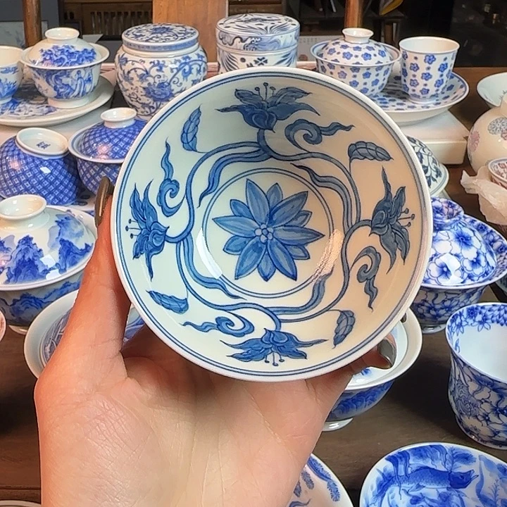 名窑口 花卉杯主人杯放漏放漏