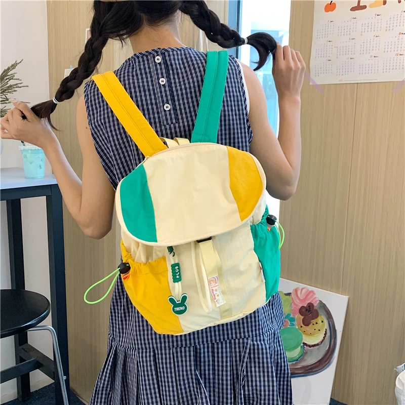 儿童撞色双肩包男女孩户外登山包小朋友潮酷旅行背包亲子款小书包