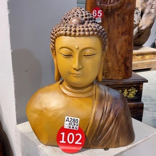 香樟木苹*青香樟木雕刻人物摆件