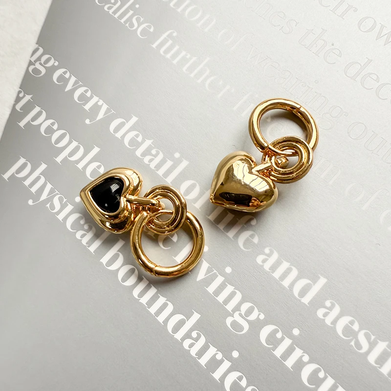 黄铜耳饰 Say nono【懒猫nono】爱心小圈耳环精致时尚耳饰