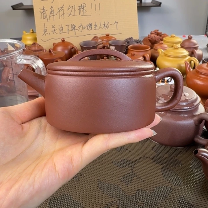 茶壶紫砂紫泥全手汉瓦200毫升