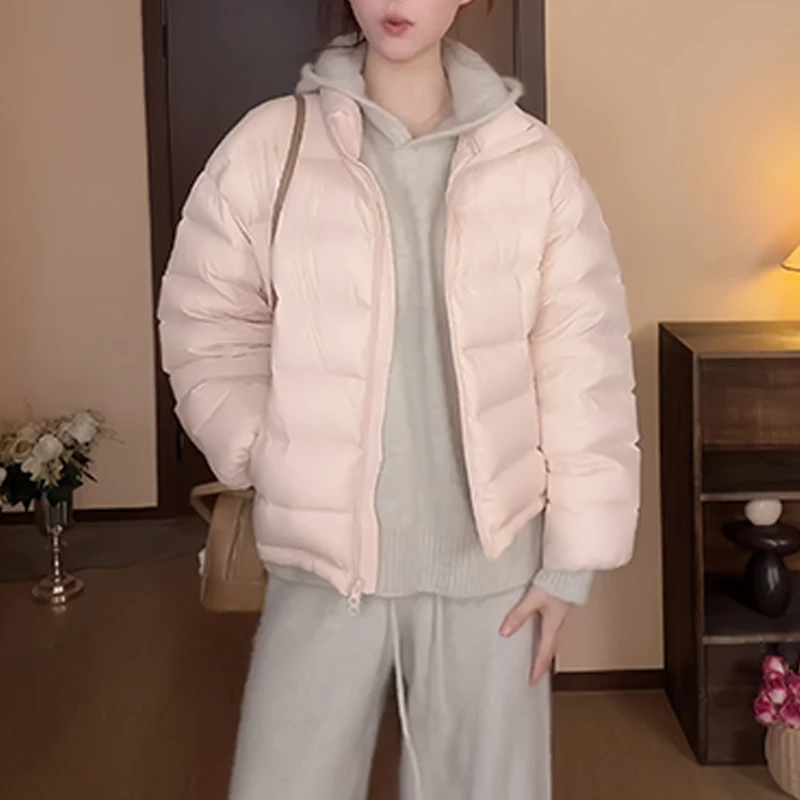 排骨棉服小众设计感2025秋冬新款贝儿粉色时尚百搭御寒保暖外套