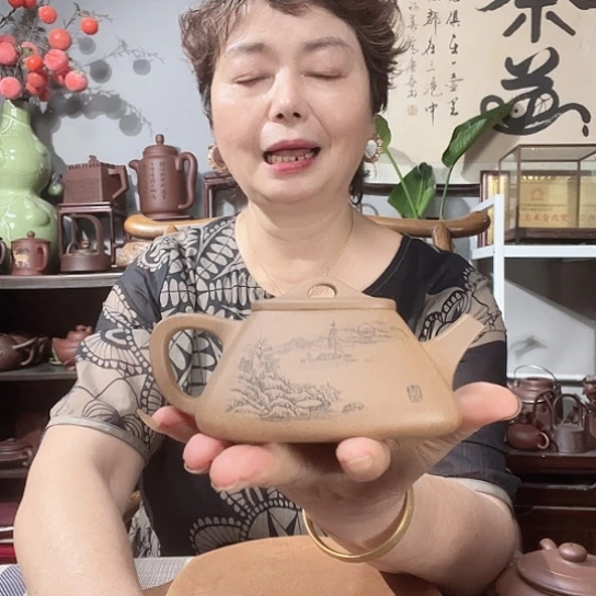 段泥茶壶原矿紫砂壶