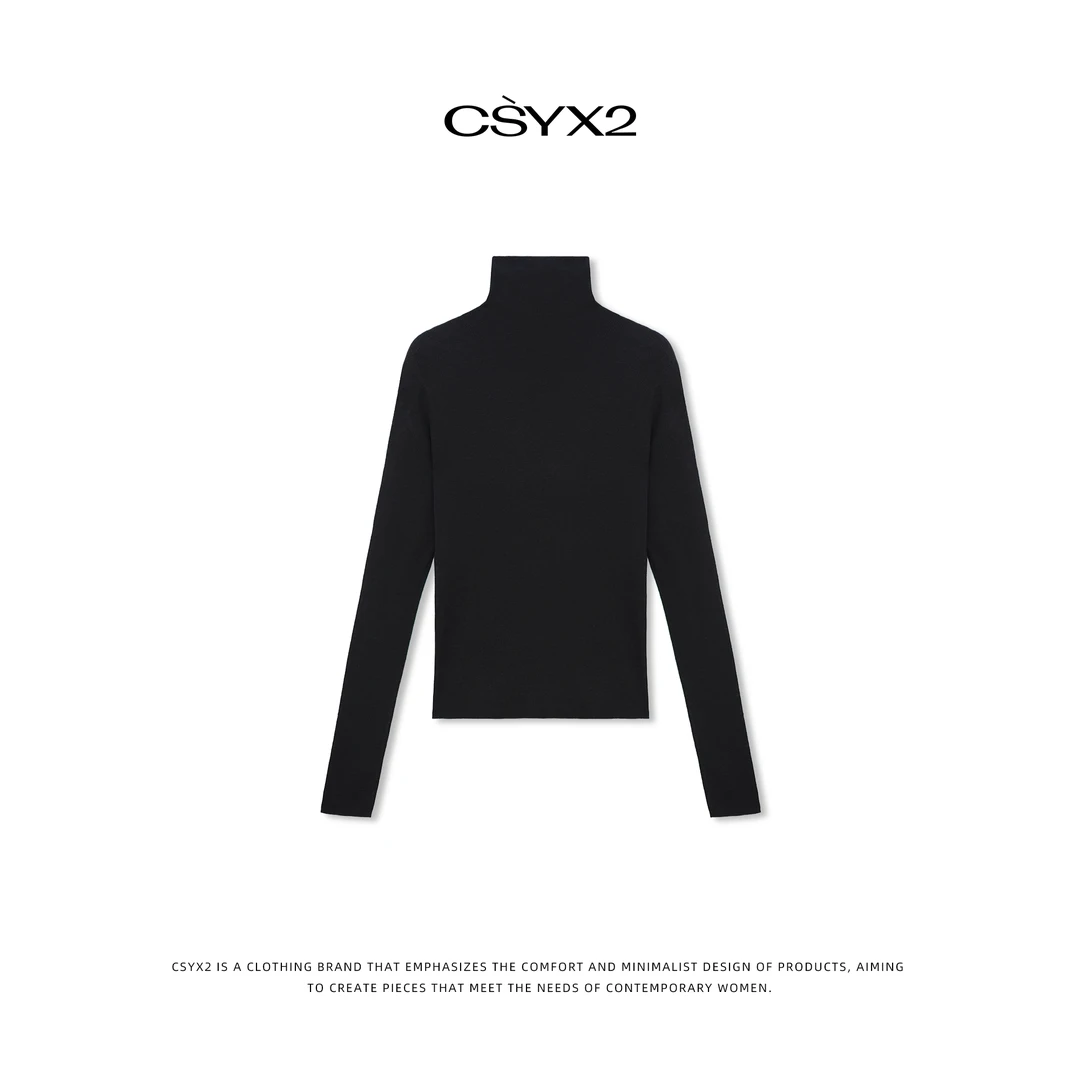 CsyX2-水溶羊毛 2025秋冬极简时尚高领纯色水溶羊毛毛衣 S10685