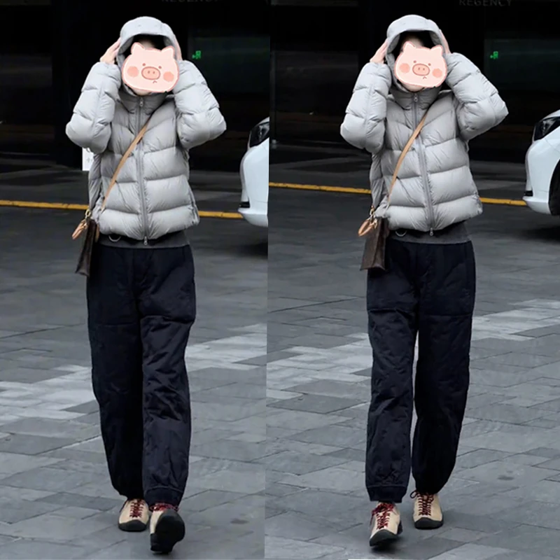 2025年秋冬时尚套装穿搭一整套排骨棉服外套搭配夹棉加厚裤子女潮