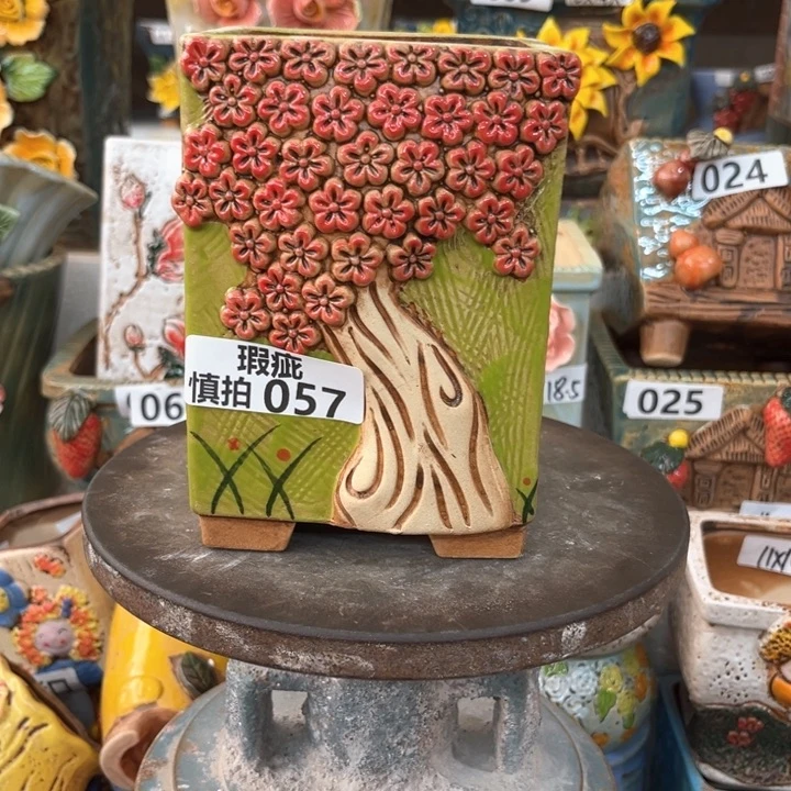 紫砂花盆粗陶材质多肉花盆057