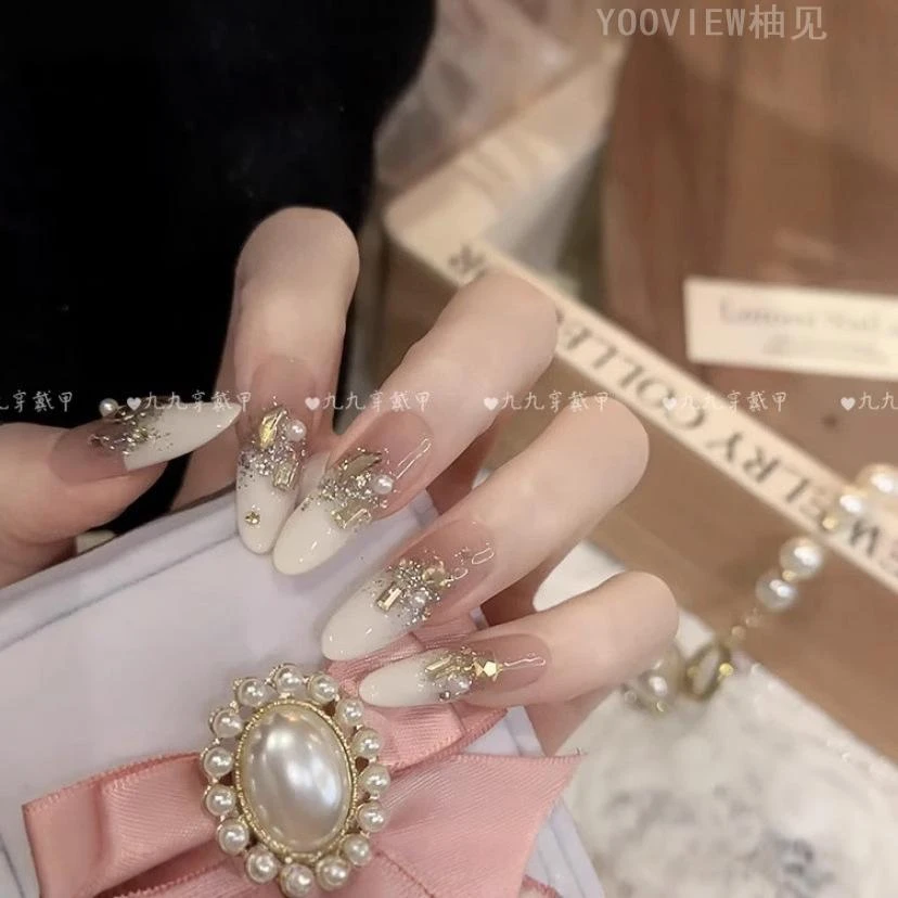 感穿戴甲穿戴甲手工穿戴甲夏季新款高品质美甲高级显白光疗甲手作