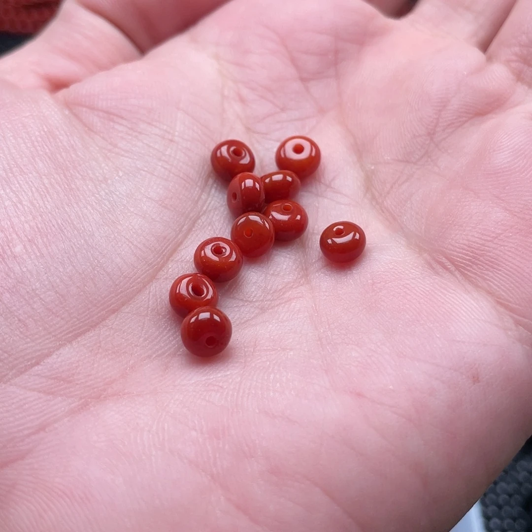 南红玛瑙1号4*6柿子红隔片一组10颗未镶嵌