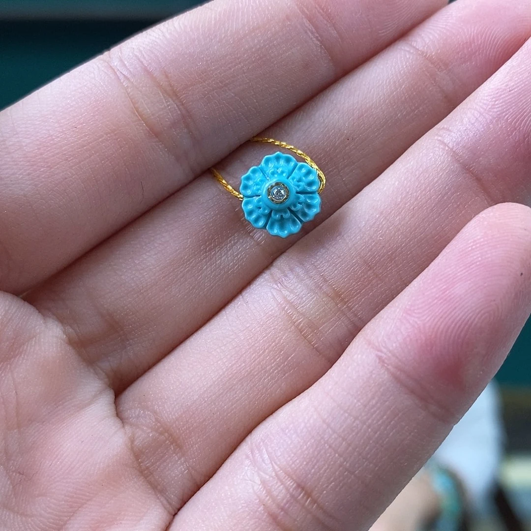 绿松石未镶嵌挂件