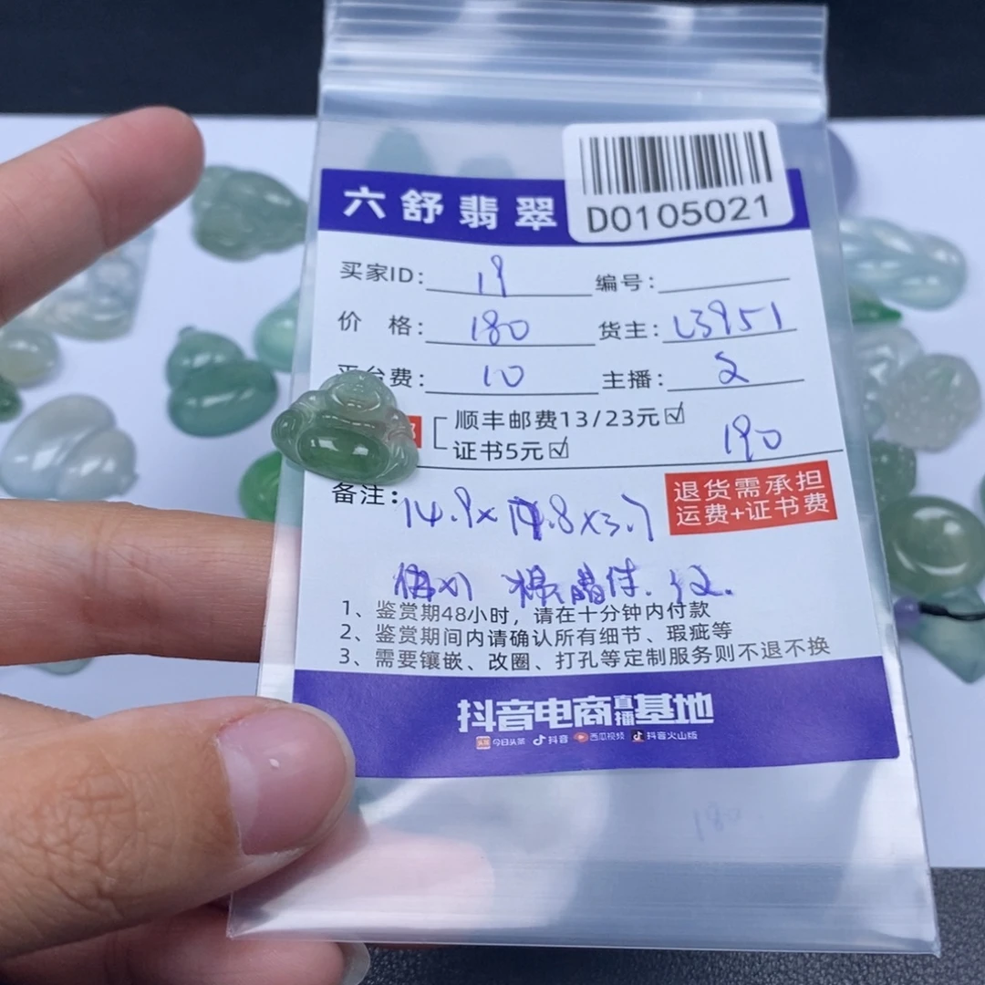 1***9翡翠未镶嵌颈饰D0105021