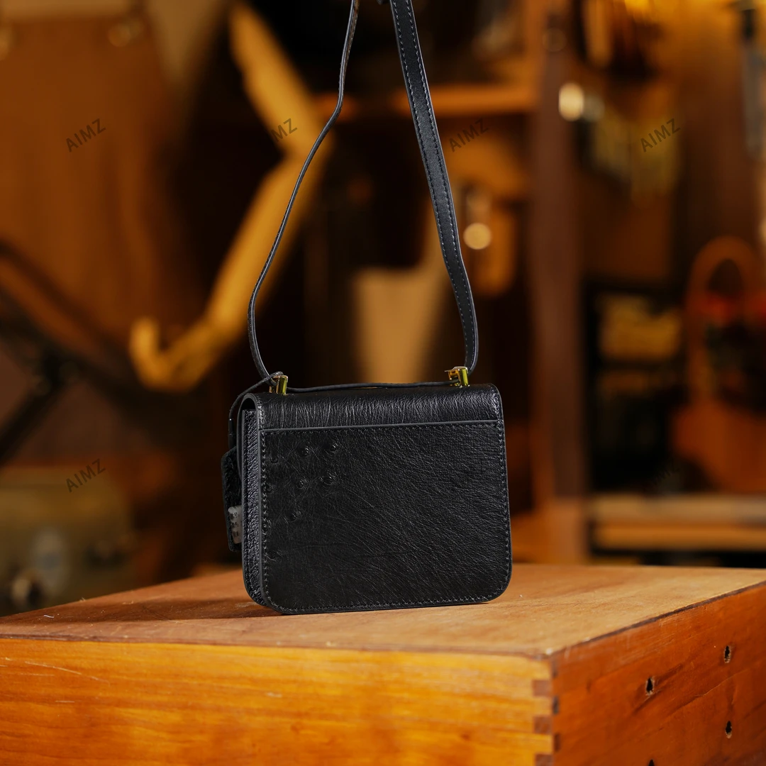 【丹姐】鸵鸟皮小废包真皮单肩包包-康