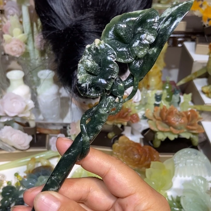 未镶嵌蛇纹石玉发饰