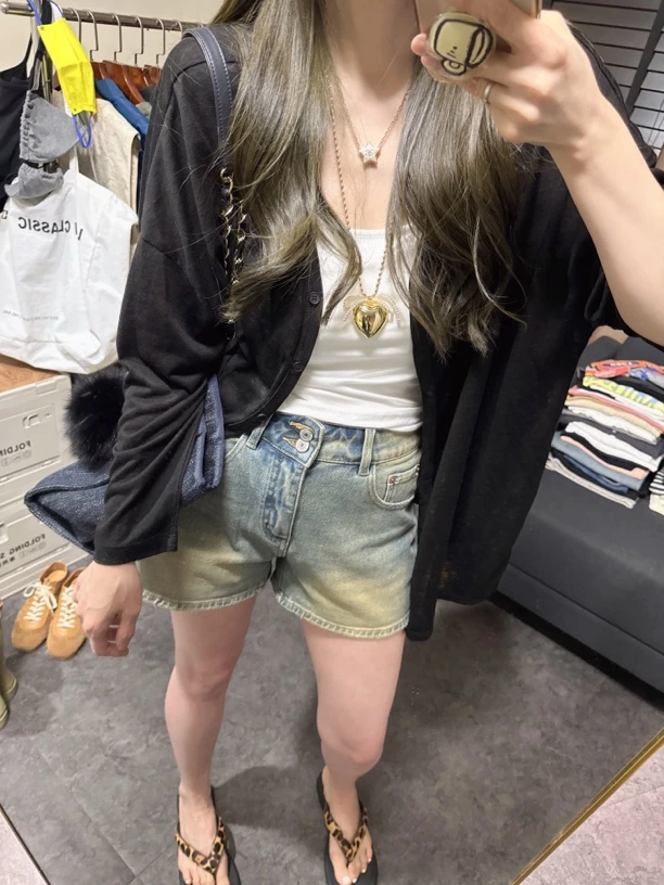 【思含】夏季纯色系扣宽松防晒开衫