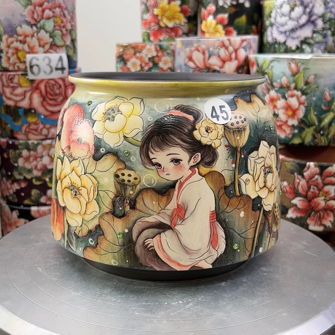 景德镇陶瓷花盆景德镇陶瓷花盆