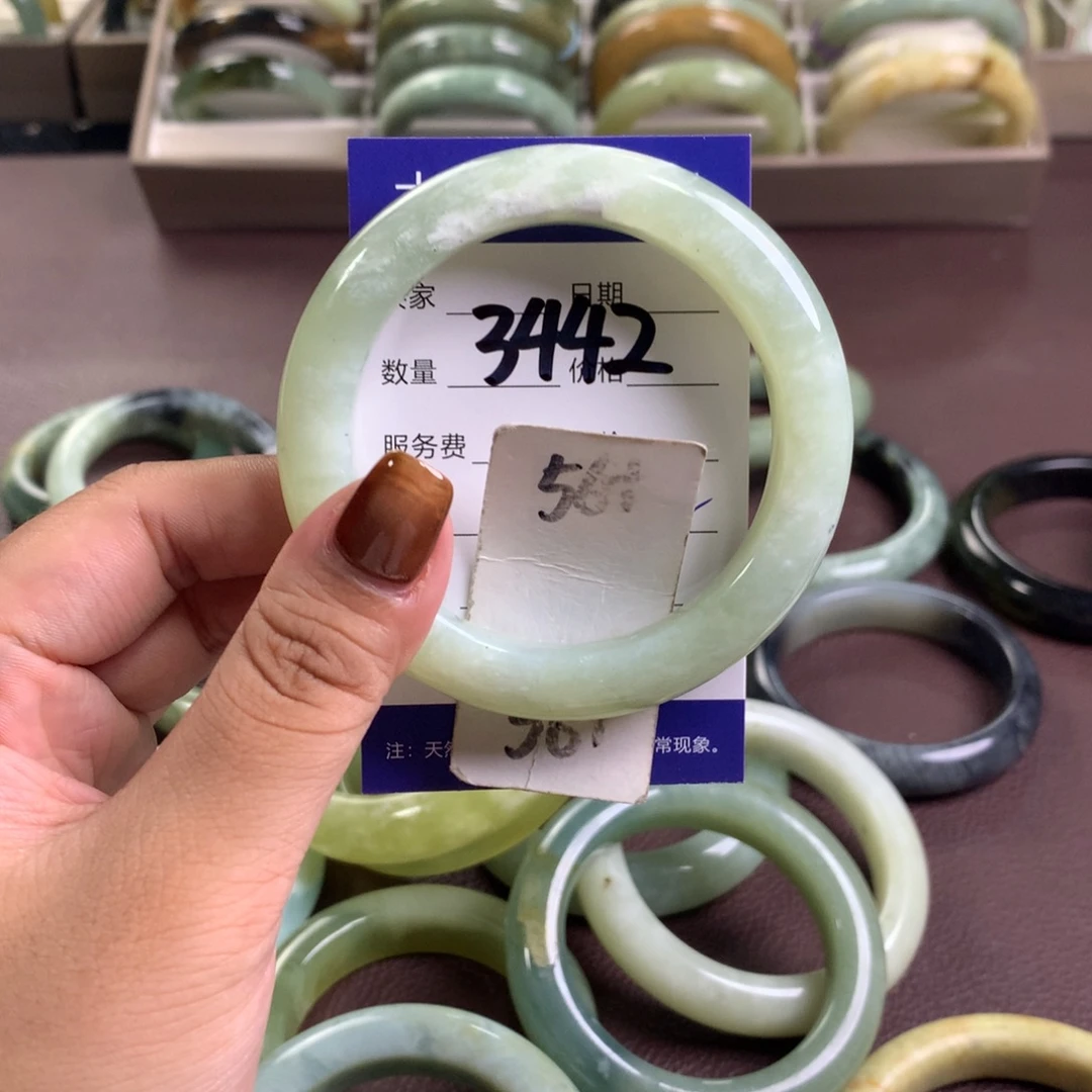 未镶嵌蛇纹石玉手镯3442