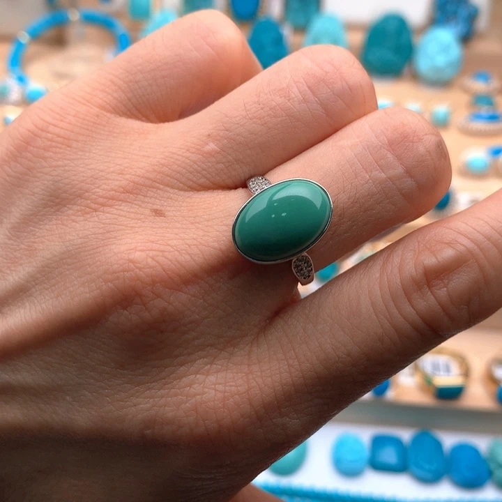 绿松石银S925镶嵌珠宝奇石