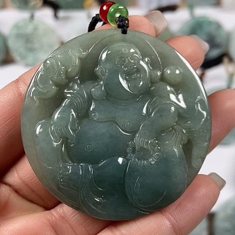 翡翠颈饰未镶嵌逍遥佛福利