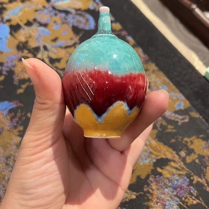纯手工高温颜色釉小花器