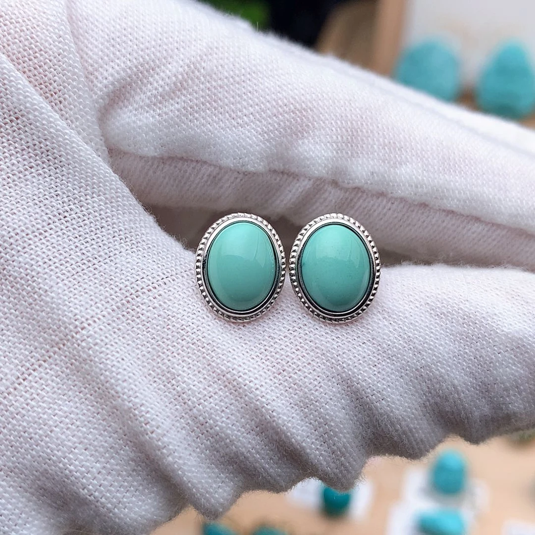 绿松石珠宝奇石银S925镶嵌