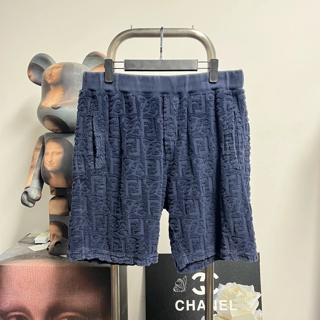 99新 FENDI/芬迪 满印毛巾短裤O090752裤长48腰围40