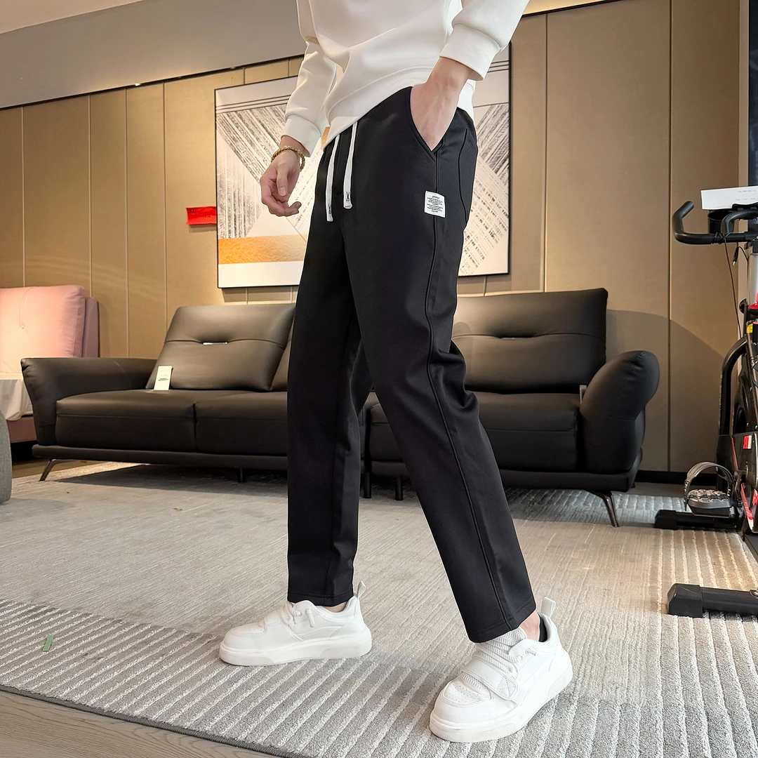 JDZ388休闲裤男士2025新款冬季加绒加厚宽松长裤百搭男生直筒卫裤