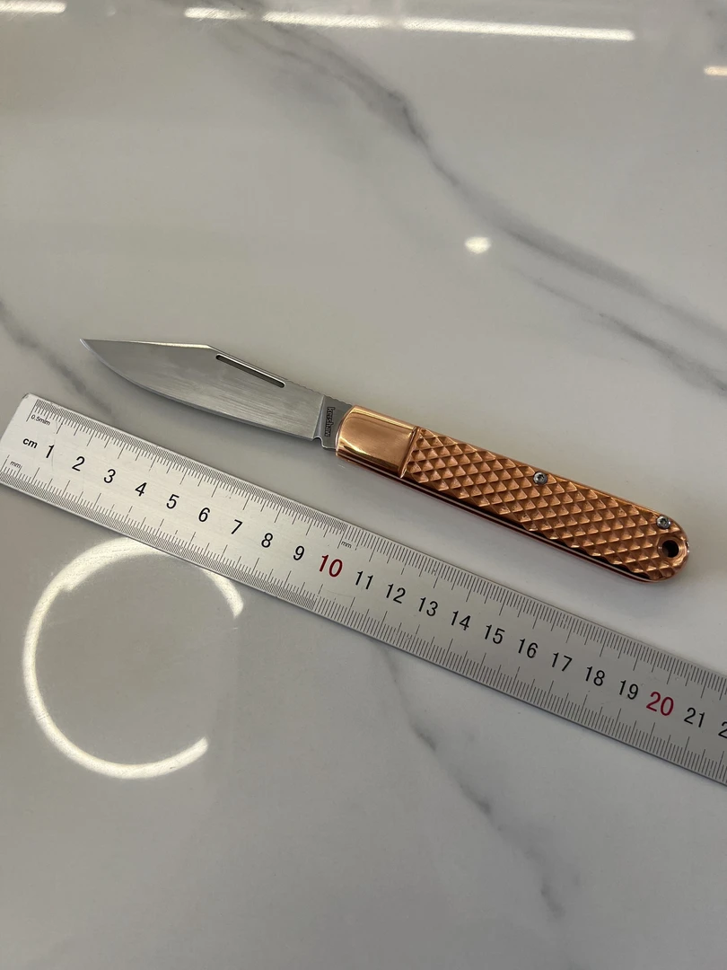 外贸代工尾货 卡秀4383全紫铜手柄 无锁家用户外折叠水果刀