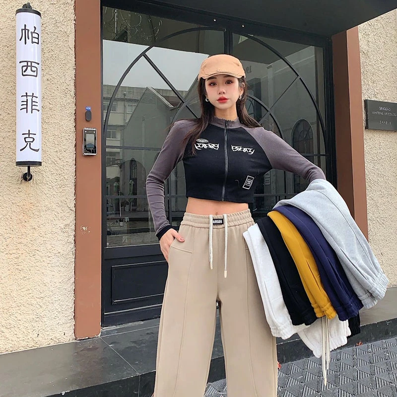 百搭运动裤女显瘦遮肉春秋休闲卫裤小个子抽绳束脚韩版高腰外穿