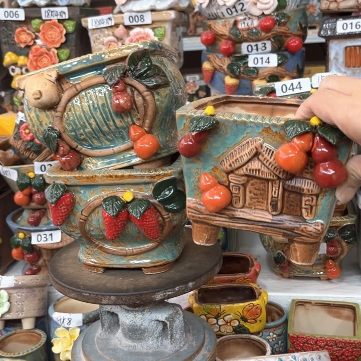 紫砂花盆粗陶材质多肉花盆