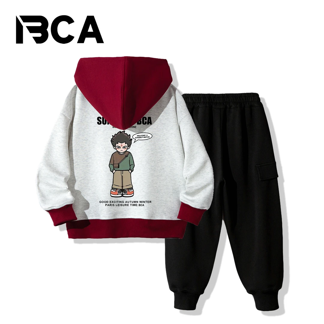 BCA【连帽舒适穿搭】中大童青少年男童潮酷秋季套装（S-004+TU-17）