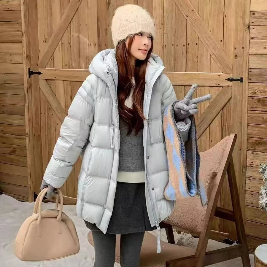 乖乖潮鞋  2025冬季时尚宠粉连帽中长款泡芙羽绒服