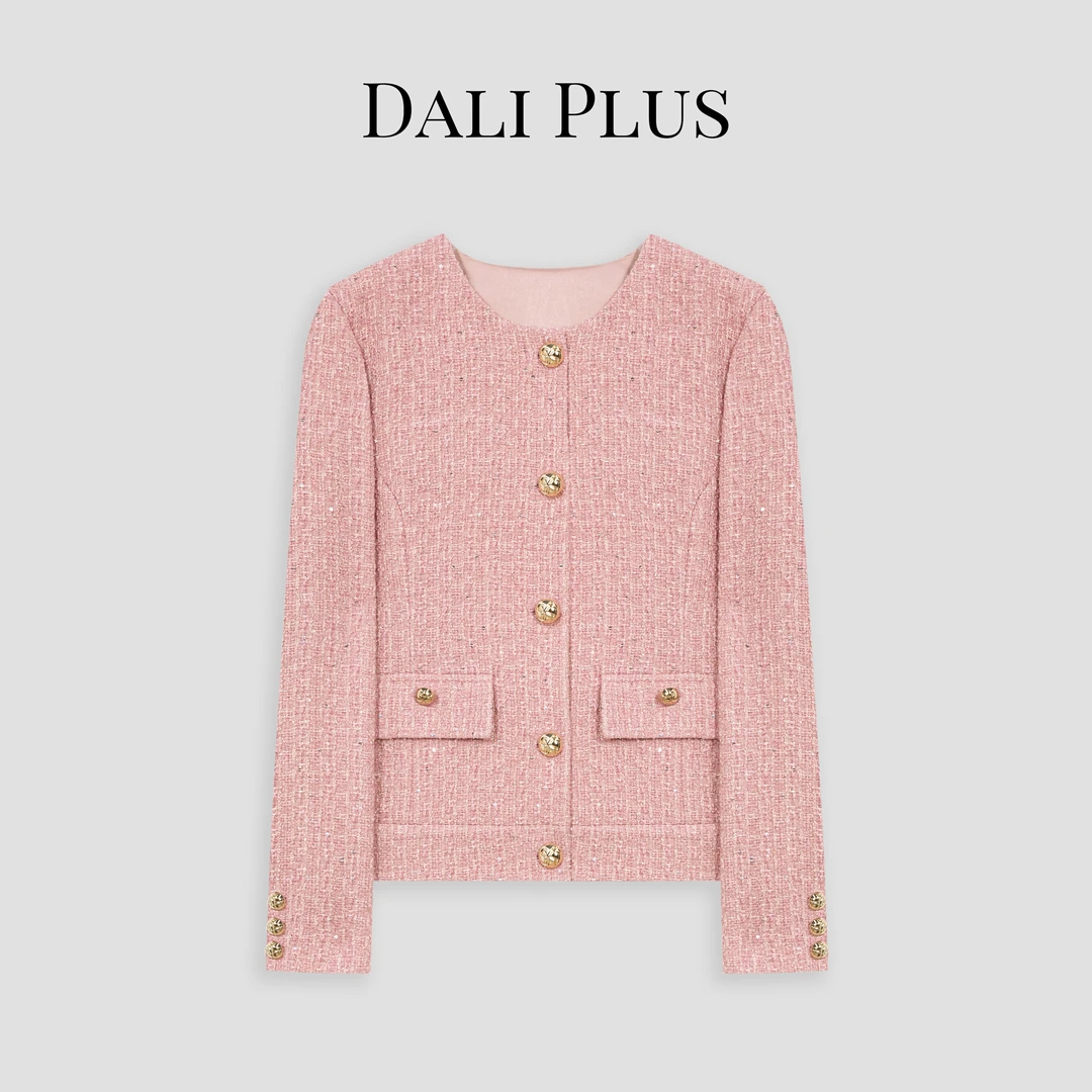 DALI PLUS矜贵法式粗花呢小香风羊 毛小香风外套-D4ST0148