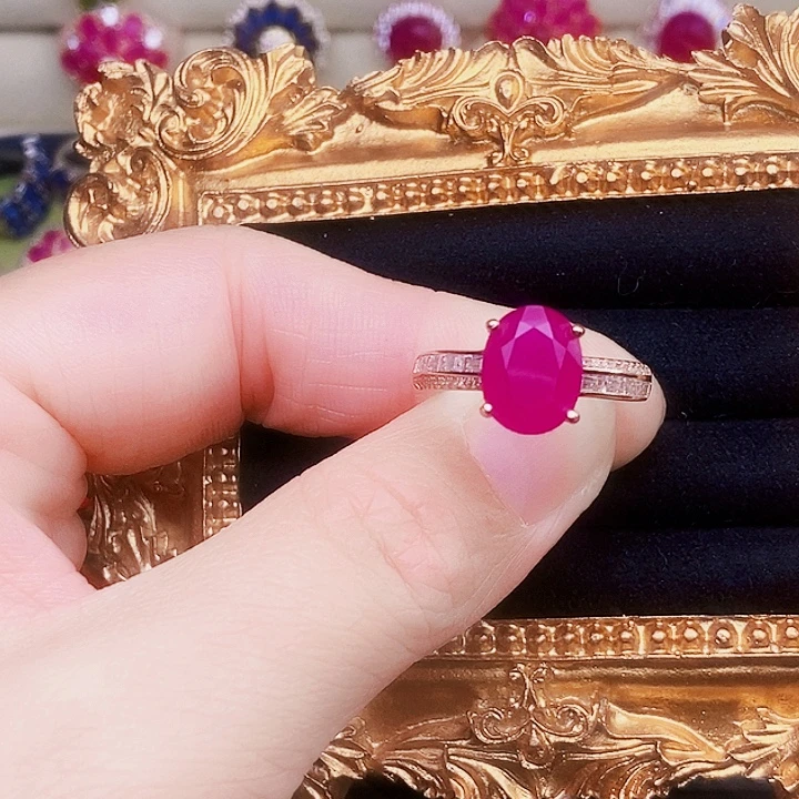 银S925镶嵌红宝石戒指