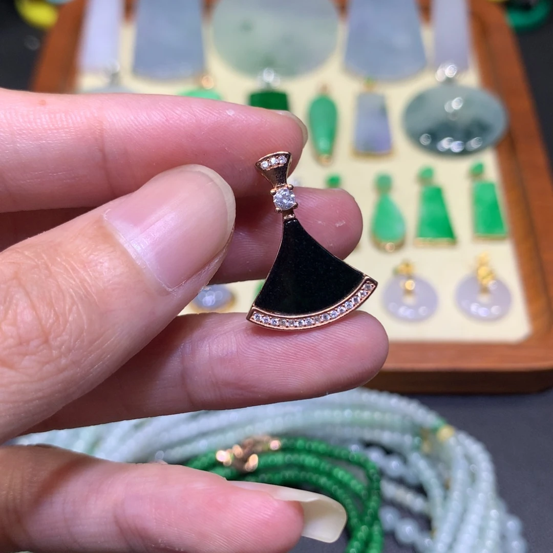 翡翠银S925镶嵌吊坠(不含链)