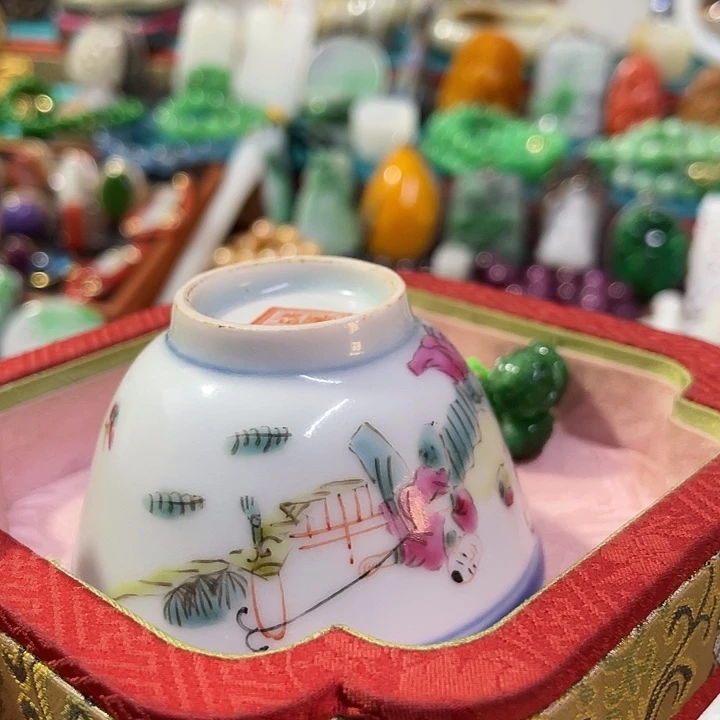 二***子青花手绘小主人杯子