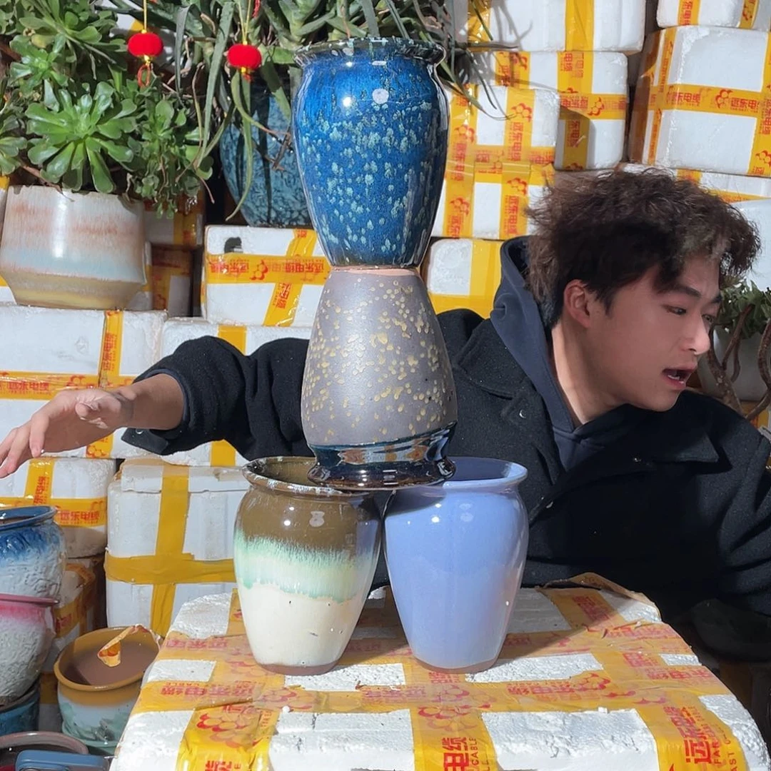 无铅玻璃宜兴紫砂花盆