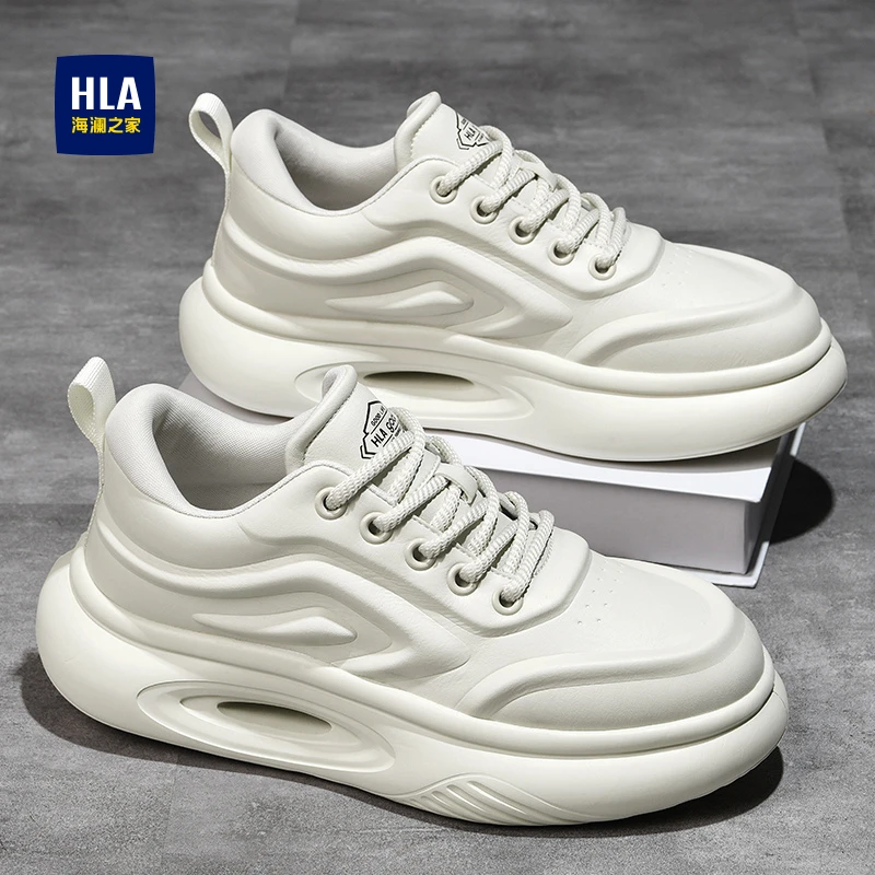 HLA/海澜之家男鞋秋冬新款【虫洞科技】面包小白鞋减震运动鞋休闲鞋