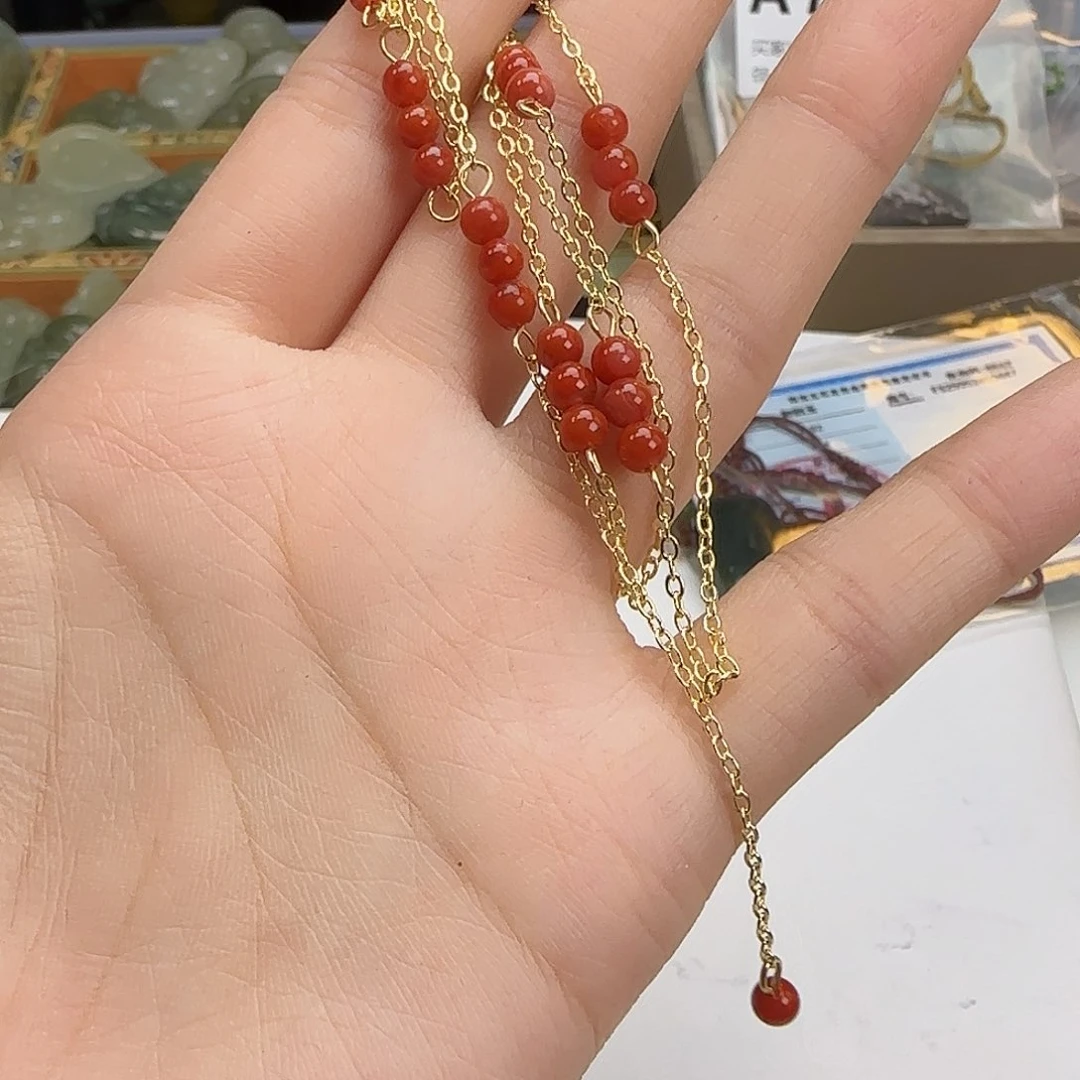 南红玛瑙合金颈饰