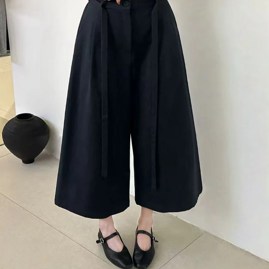韩系气质秋季新款宽松阔腿裤女梨型洋气减龄百搭休闲裤