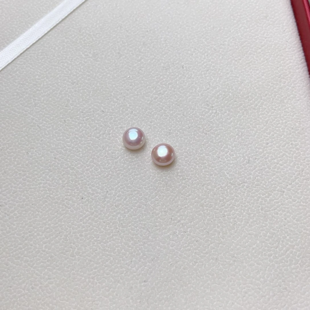 淡水珍珠银S925镶嵌颈饰耳钉8-9mm