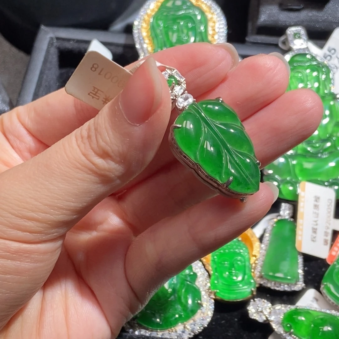 翡翠银S925镶嵌吊坠(不含链)