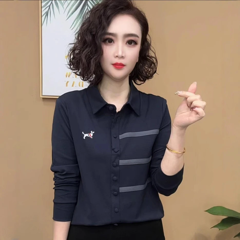 爆款白衬衣女款上衣洋气知性风2025春秋气质显瘦常规型衬衫极领