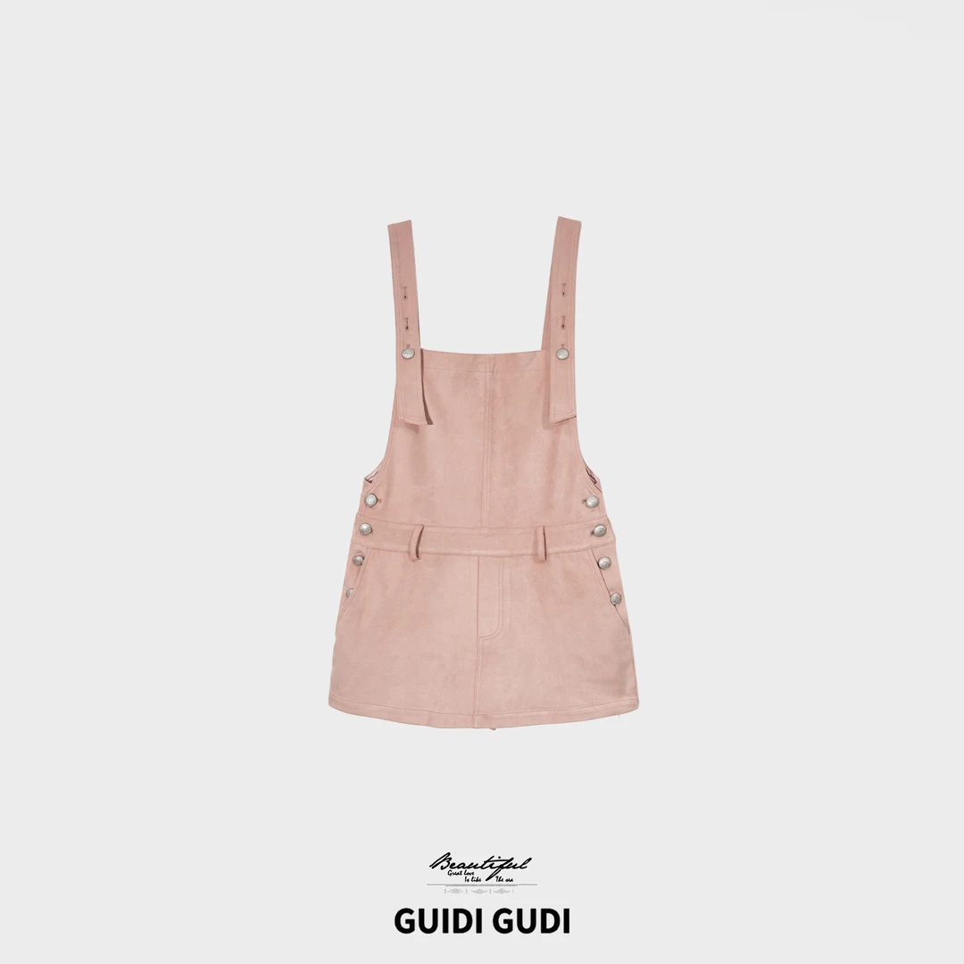 GUIDI GUDI【鼓风】时尚浪漫修身吊带连衣裙/黄加蓝