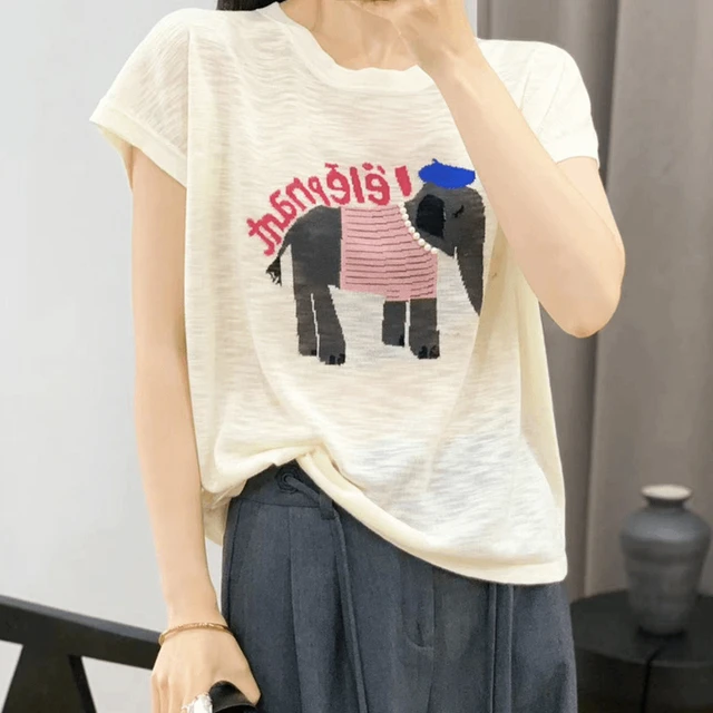 薄款冰丝短袖设计感女2025新款爆款夏季时尚洋气宽松小飞袖上衣女