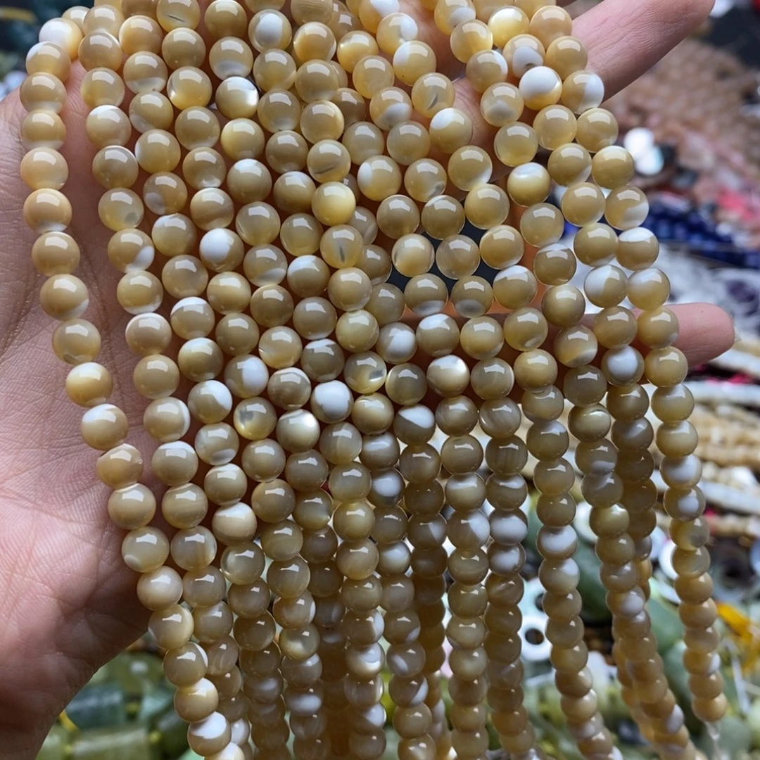 未镶嵌玛瑙/玉髓珠宝半成品一条天然老鱼骨圆珠6mm