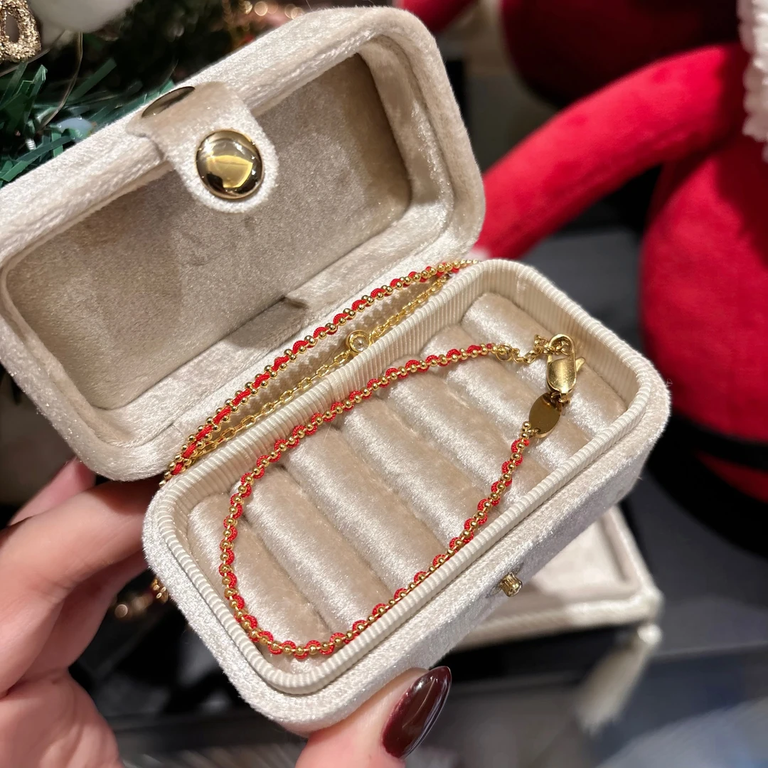 铜合金合成锆石手链 编织红绳经典蛇年手链