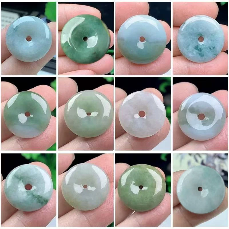 天然缅甸翡翠A货平安扣百搭吊坠-多样性发其一